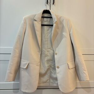 Wilfred Aritzia Faux Leather Off-White Blazer